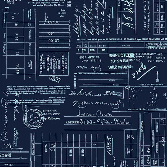 Antique Script - Navy