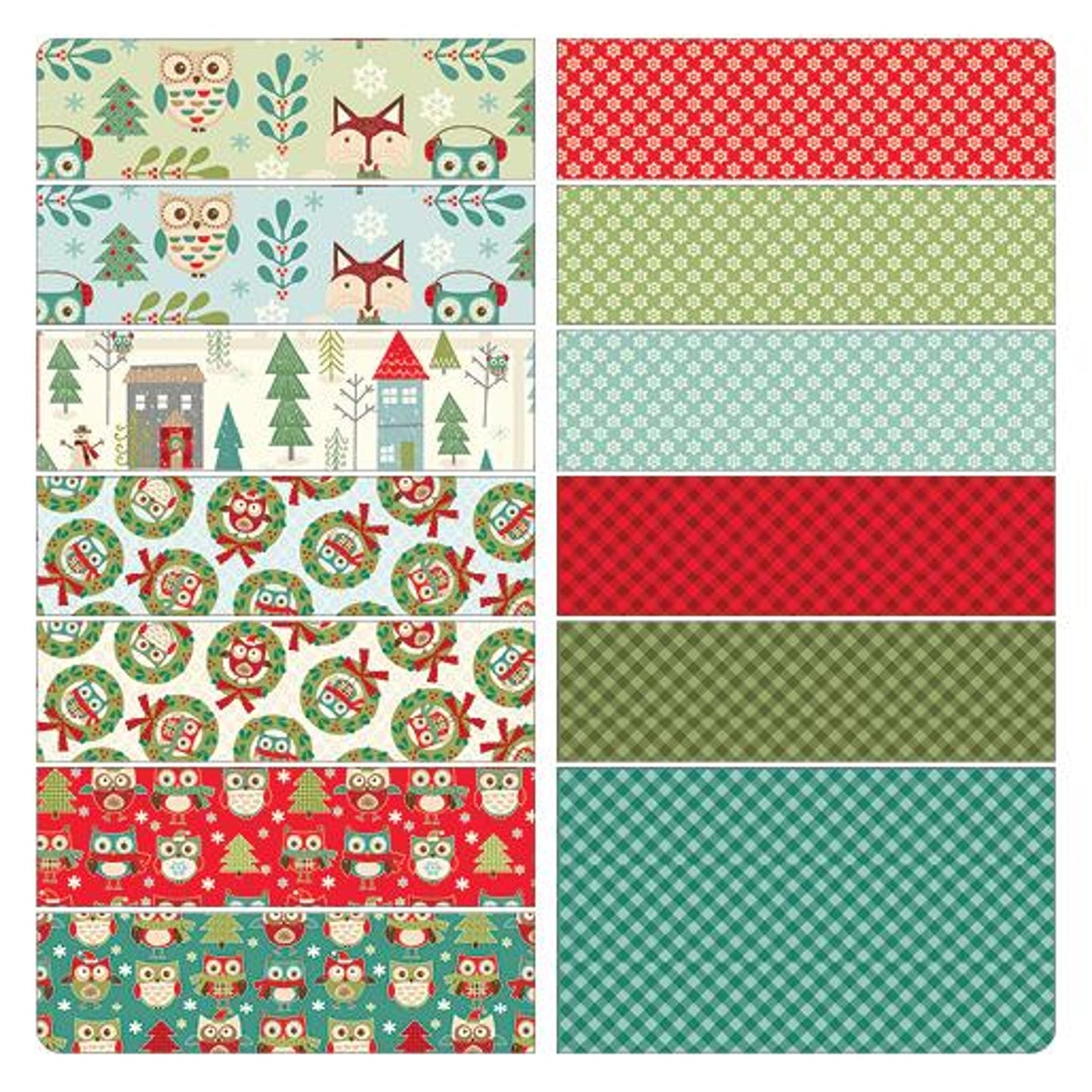 Owl Be Home For Christmas 13pc Fat Quarter Bundle