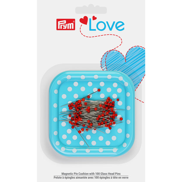 Prym - Magnetic Pin Cushion with 100 Glass Head Pins