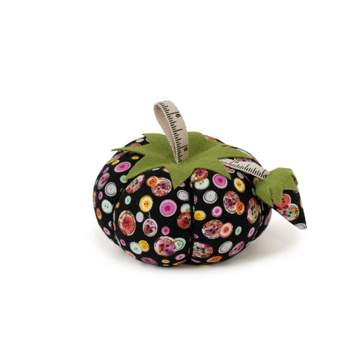 Dritz - 4" Tomato Pin Cushion, Black Button Print