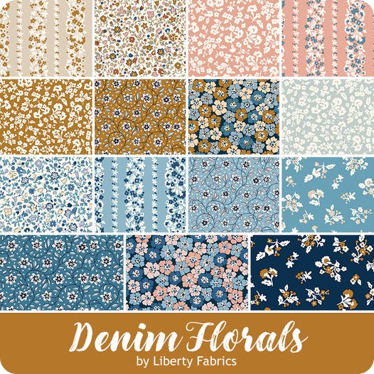 Liberty Denim Florals 10 Inch Stacker, 42 Pcs.