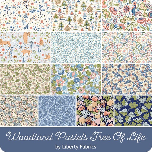 Liberty Tree of Life Woodland Pastels Fat Quarter Bundle, 13 Pcs.