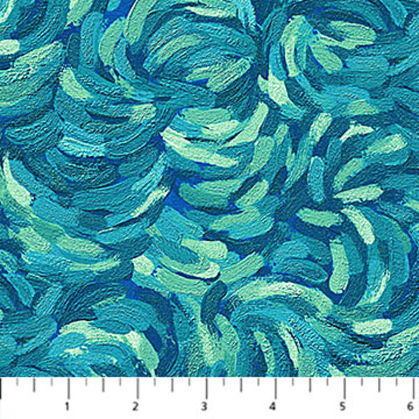 Starry Night - Brushstroke - Teal Multi