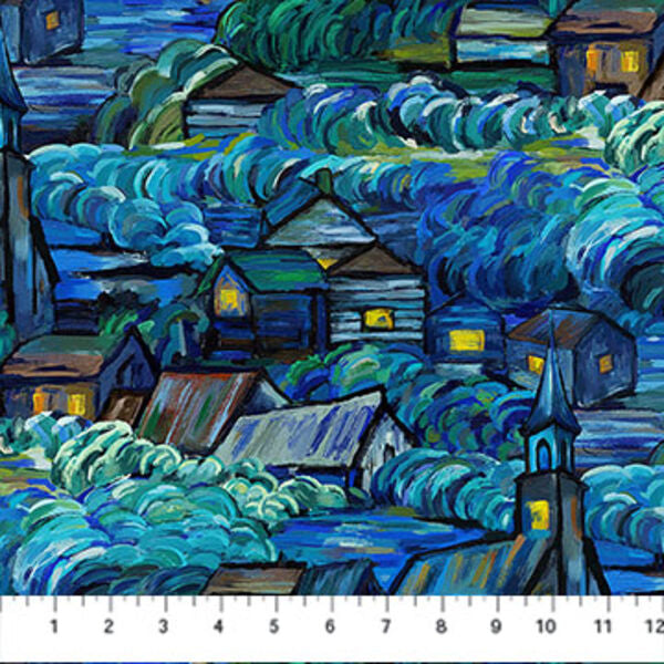 Starry Night - Scenic - Dark Blue Multi
