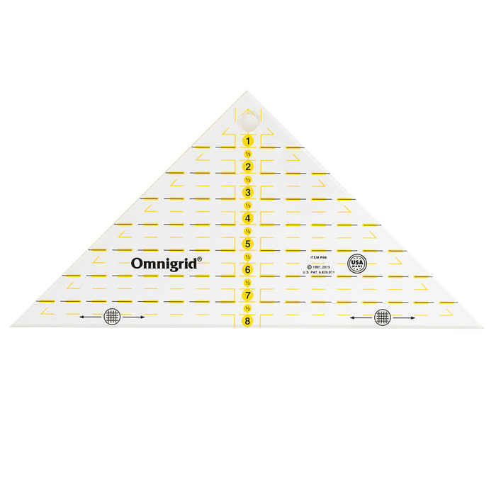 Omnigrid - Right Triangle Ruler, 8" Quarter-Square Triangles