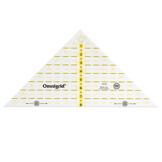 Omnigrid - Right Triangle Ruler, 8" Quarter-Square Triangles