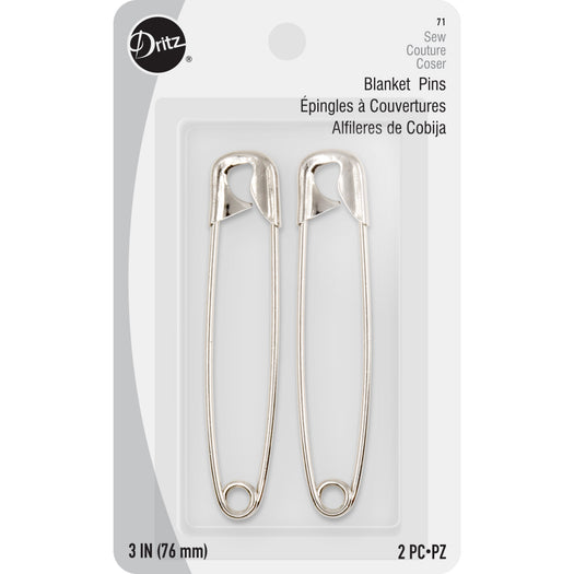 Dritz - 3" Blanket Pins, Nickel, 2 pc