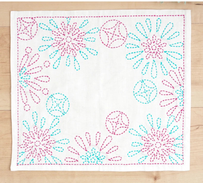 Sashiko Embroidery Kit - Kitchen Cloth - Firework