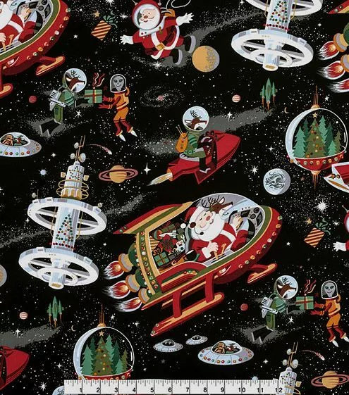 Santa In Space Black