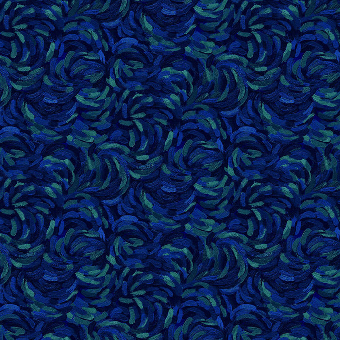 Starry Night - Brushstroke - Dark Blue Multi