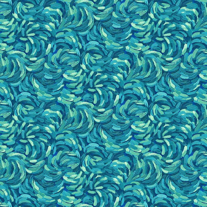 Starry Night - Brushstroke - Teal Multi