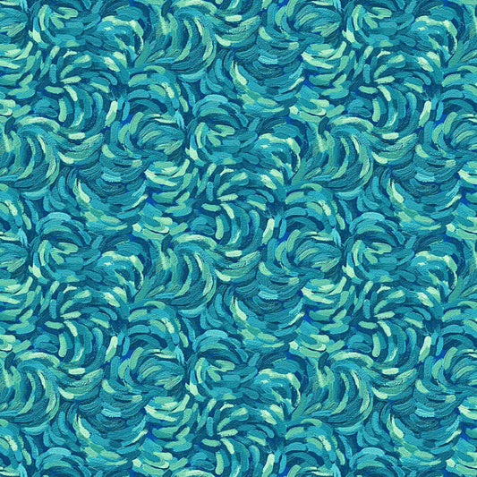 Starry Night - Brushstroke - Teal Multi