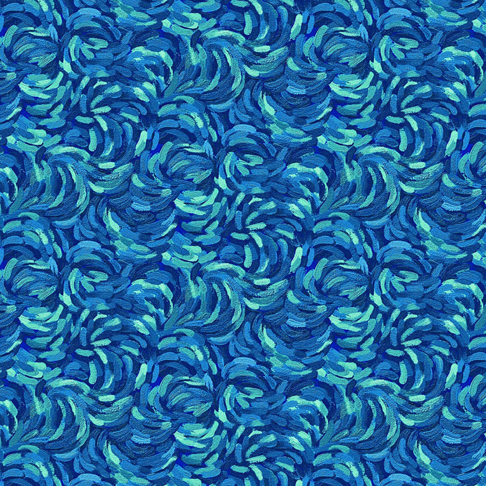Starry Night - Brushstroke - Dark Teal Multi