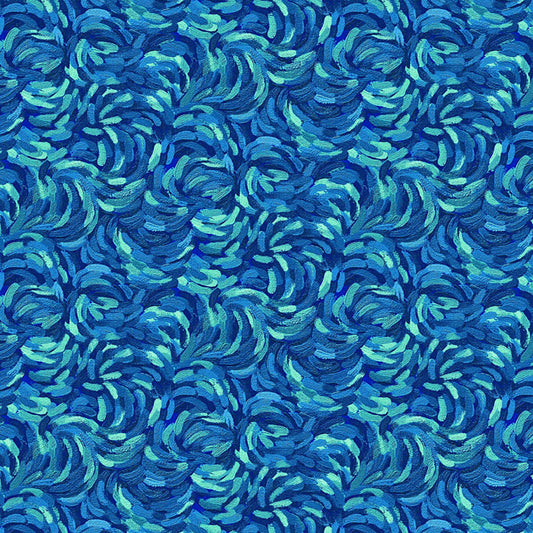 Starry Night - Brushstroke - Dark Teal Multi