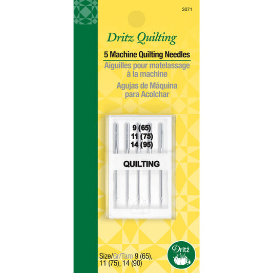 Dritz - Machine Quilting Needles, Size 9, 11 & 14, 5 pc