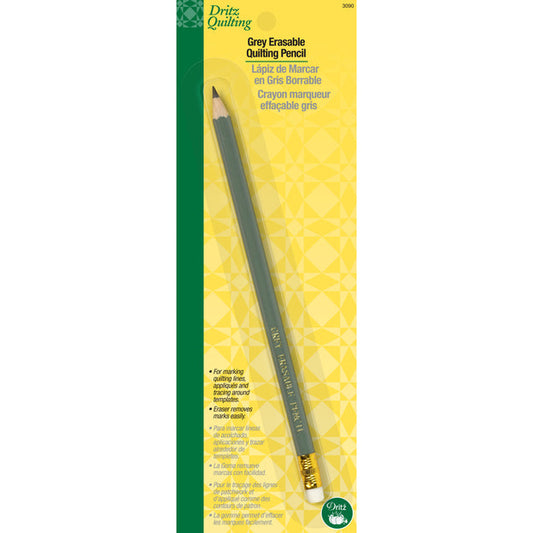 Dritz - Quilting Pencil with Eraser, Grey