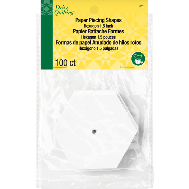 Dritz - 1-1/2" Hexagon Paper Piecing Shapes, 100 pc