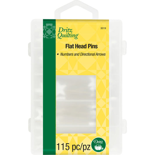 Dritz - Flat Star Head Pins, White, 115 pc