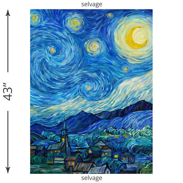 Starry Night - Panel - Dark Blue Multi