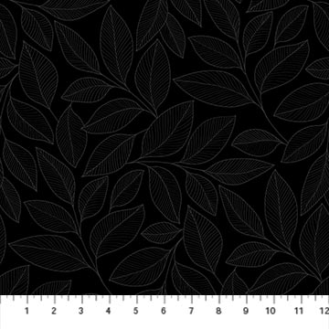 Simply Neutral 2 - Large Leaf Toss - Gray Black