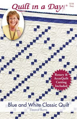 Blue and White Classic Quilt for Rotary and Accqlt