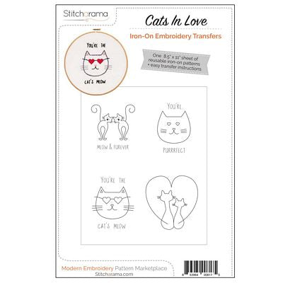 Cats In Love Iron-on Emb Transfers
