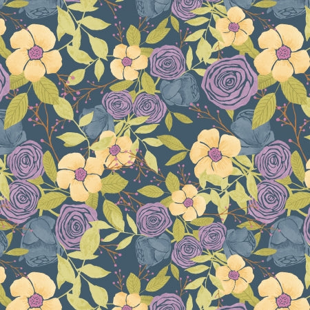 Full Bloom - Tossed Flowers - Multi/Teal
